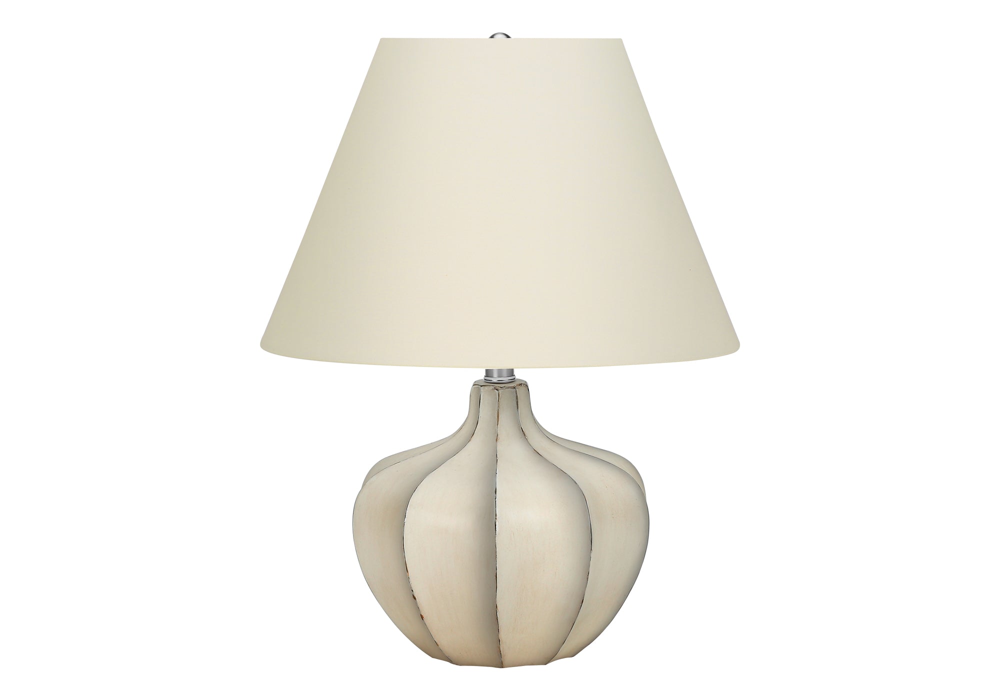 MN-679733    Lighting, 21"H, Table Lamp, Cream Resin, Ivory / Cream Shade, Transitional