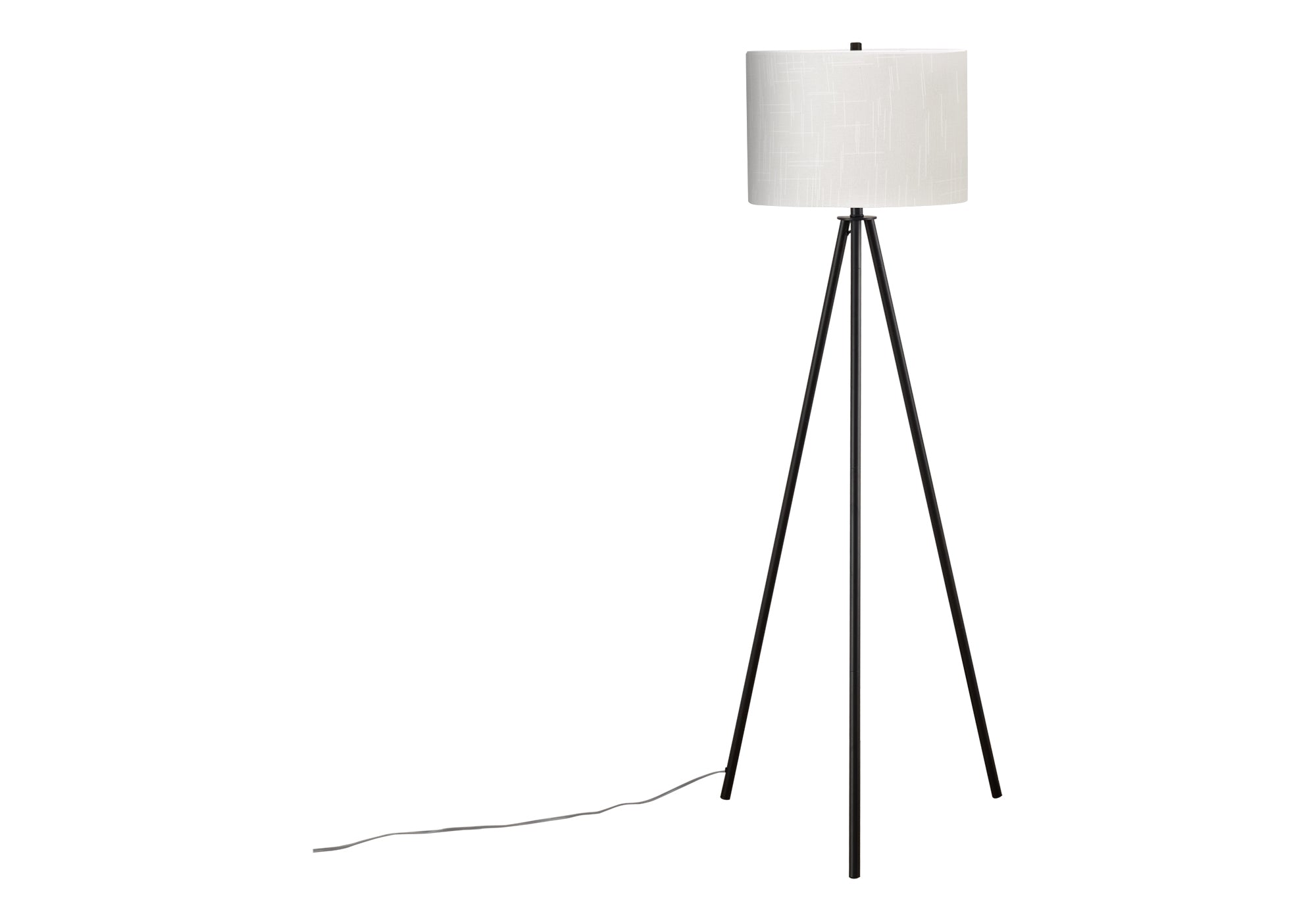 MN-699735    Lighting, 63"H, Floor Lamp, Black Metal, Ivory / Cream Shade, Contemporary