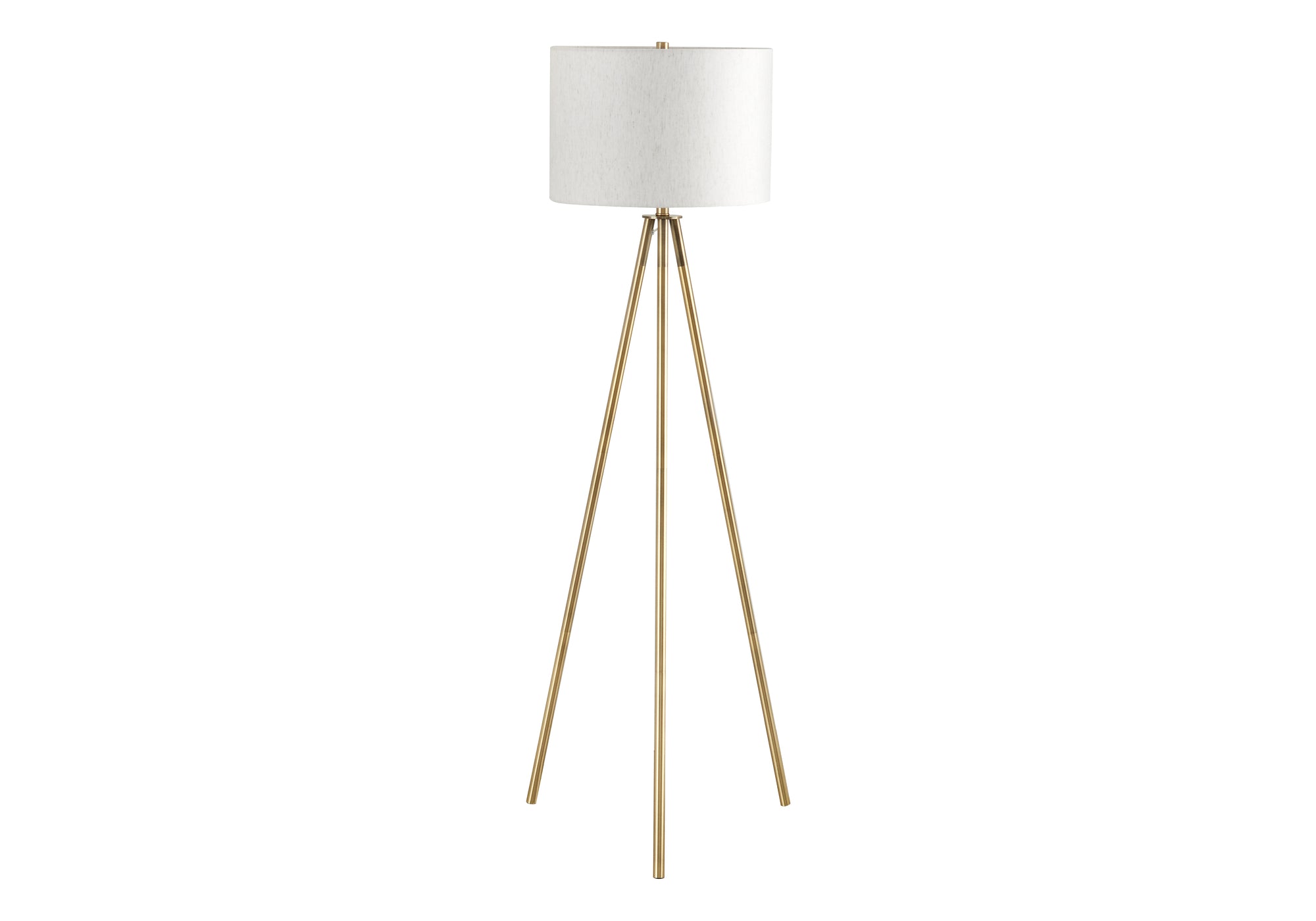MN-709736    Lighting, 63"H, Floor Lamp, Brass Metal, Ivory / Cream Shade, Contemporary