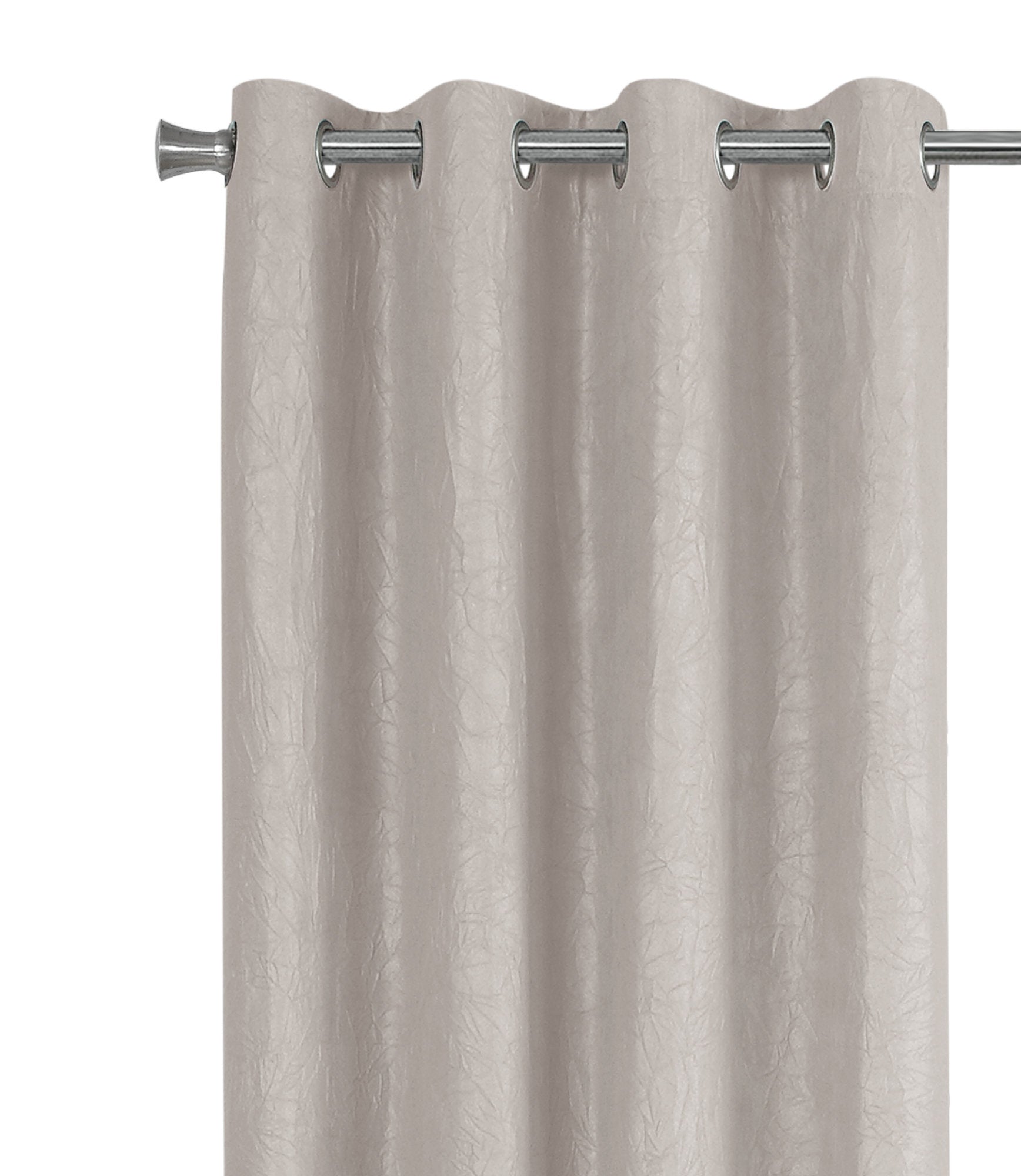 MN-909818    Curtain Panel, 2Pcs Set, 54"W X 95"L, Room Darkening, Grommet, Living Room, Bedroom, Kitchen, Micro Suede, Wrinkled  Finish, Polyester Room Darkening Fabric, Ivory, Contemporary, Modern