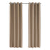 MN-999838    Curtain Panel, 2Pcs Set, 54"W X 84"L, 100% Blackout, Grommet, Living Room, Bedroom, Kitchen, Thermal Insulation Fabric, Polyester Full Light Blocking Fabric, Brown, Contemporary, Modern
