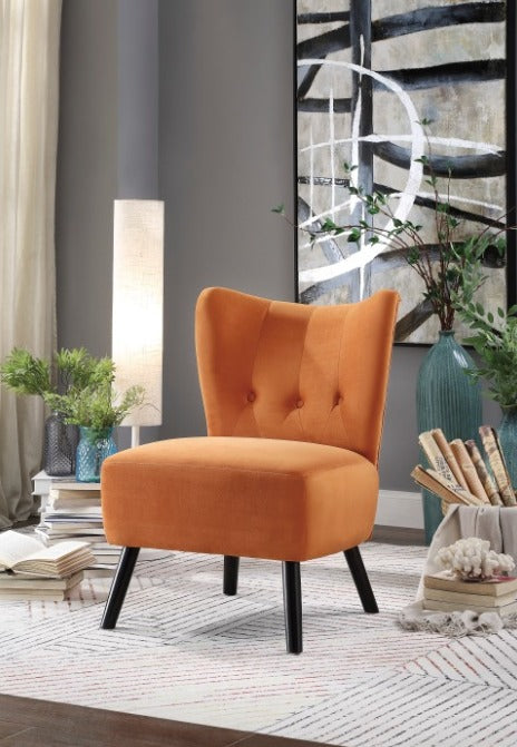 Accent Chair in Orange Velvet  MZ-341166