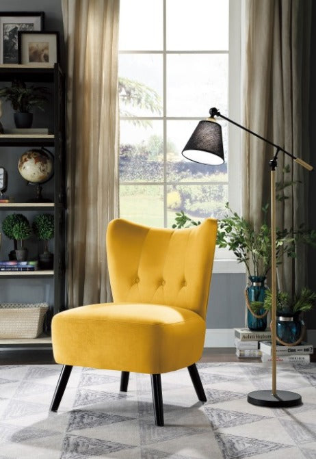 Accent Chair in Yellow Velvet MZ-441166