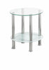 3 Pc Coffee Table Set with Clear + White Glass  IF-2605
