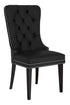 Dining Chair Black Vinyl with Decorative Ring  C-1150