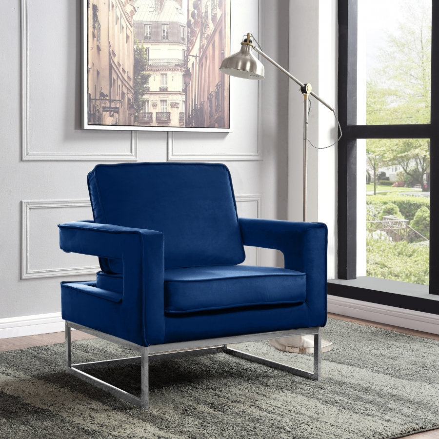 Accent Chair - Blue Velvet  IF-6852
