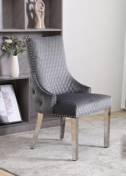 Accent Chair - Grey Velvet  C-1280
