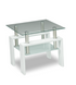 3Pc Glass Coffee Table Set or Individual Pieces  - Glossy White  IF-2013