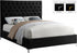 IF-5643 Bed, Black,  Velvet, Deep Button Tufting