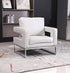Accent Chair - White Faux Leather  IF-6861