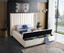 Bed - Creme Velvet with Storage Benches  IF-5723