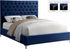 Bed - Blue Velvet with Deep Button Tufting  IF-5641