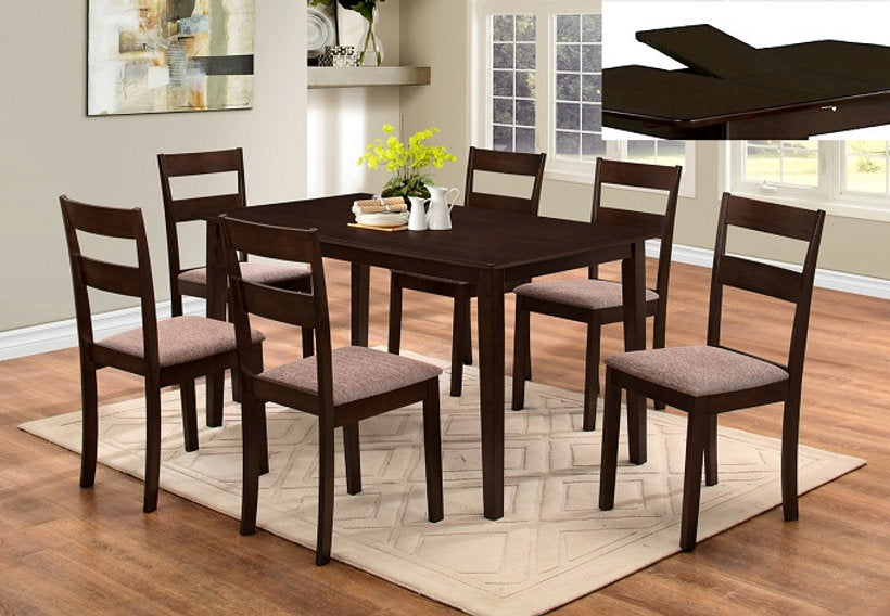 5Pc or 7 Pc Dining Set - Wooden Extension Table  T-1045 | C-1033