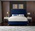 Bed - Blue Velvet with Deep Button Tufting  IF-5641