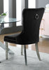 Velvet Dining Chair - Black and Chrome   C-1261