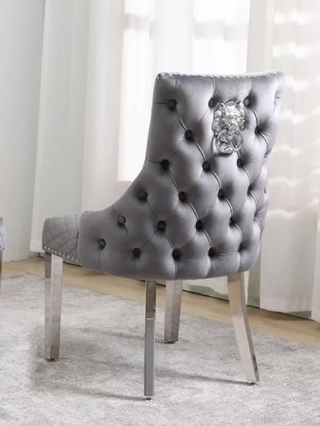Accent Chair - Grey Velvet  C-1280