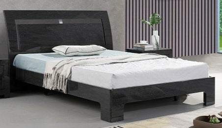 Deluxe Stylish Bedroom Set Dark Grey Gloss IF-Alice