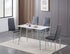 5Pc  Dining Set - Marble Glass Table & Grey Chairs  T-5080 | C-5081
