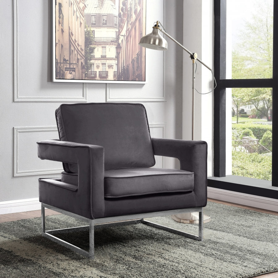 Accent Chair - Grey Velvet  IF-6850
